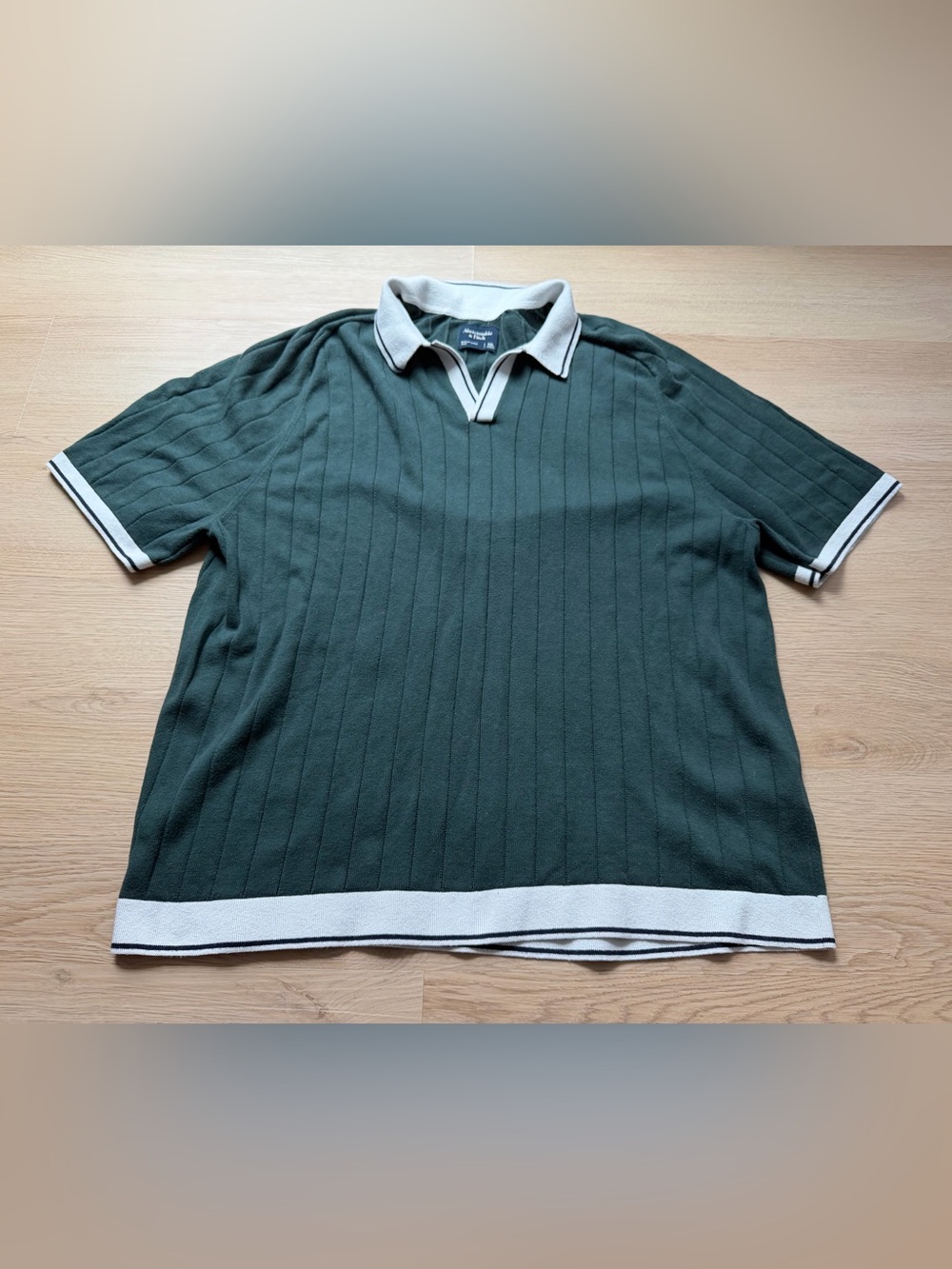 Abercrombie & Fitch Knit Polo Men’s Size XXL Green White